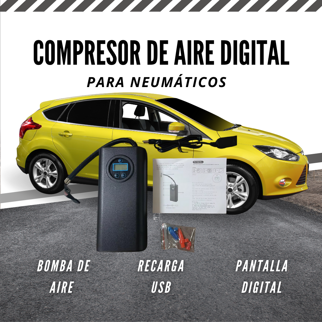 Compresora de aire digital para llantas